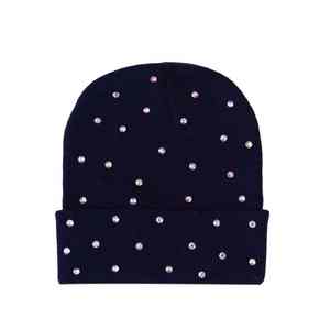 New Arrival Solid Color <b>Winter</b> Knitted Beanie Hat with Button Dot Pattern 100% Cotton Digital Printing - Product Image 5