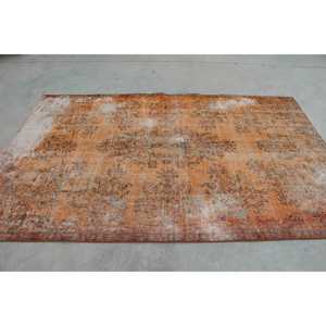 Alfombra Turca Vintage, Alfombra Grande de 5.5x8.5 pies, Alfombra con Diseño de Parches Naranjas - Product Image 2