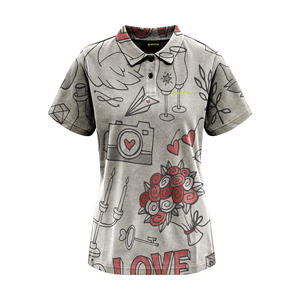 Alta calidad mujer 100% algodón para Polos transpirable Casual nuevo diseño patrón sólido sublimación camiseta personalizada venta - Product Image 1