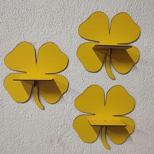 Étagère de trèfle à feuilles bleues en bois étagères de rangement murales pour la maison hôtels salon cuisine salle de bain accessoires de décoration pour la maison - Product Image 5