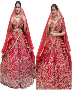 Lehenga Choli broderie au design moderne pour femmes, vêtements de fête en soie à forte demande, LEHNGHA de mariée pour adultes - Product Image 1
