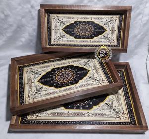 ถาดเสิร์ฟไม้มะม่วงทรงสี่เหลี่ยมผืนผ้าพร้อมพิมพ์ลายตามสั่งจานไม้ส่วนตัวทำด้วยมือสำหรับรับประทานอาหารห้องครัวของขวัญ - Product Image 2