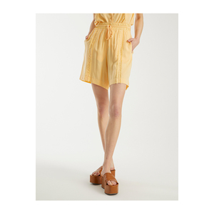 Women's Viscose Shorts <b>Elastic</b> Waist Tasseled Detail - Product Image 4