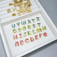 Breloques initiales de l'alphabet A-Z, perles à grand trou pour la fabrication de bijoux DIY (bracelets, colliers)