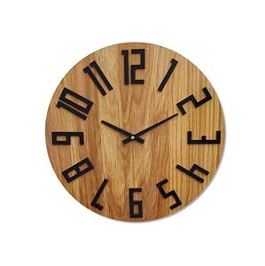 Vente en gros horloge murale en bois rustique décoration de la maison ferme moderne bambou et couleur bois naturel - Product Image 5
