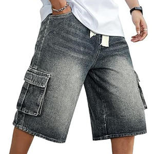 กางเกงขาสั้นผู้ชายแบบแห้งเร็วกระเป๋าตกแต่งลาย100% ผ้าฝ้ายไซส์ใหญ่พิเศษ - Product Image 1