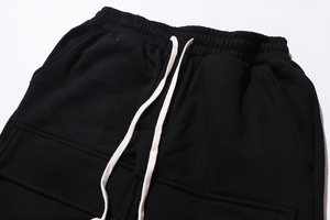 Solid Fabric Black Sweat Pants <b>Men's</b> High Quality <b>Loose</b> <b>Fit</b> Sports Style Cargo Pockets Sweatpants Polyester/Cotton OEM <b>Men</b> pant - Product Image 3