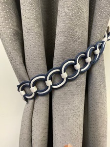 Catégorie Produit Rideau en corde de coton naturel bleu marine Attaches arrières Décor de plage nautique Attache en jute pour miroirs de décoration intérieure - Product Image 2