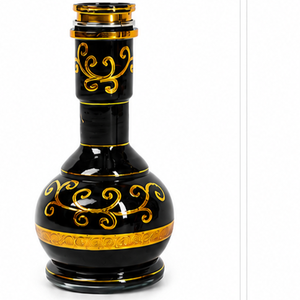 Ensemble de chicha de luxe de haute qualité Mini Komethera en laiton égyptien doré avec vase en verre et tige en cuivre - Product Image 5