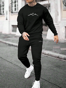 Nueva ropa deportiva estampada para hombre, sudadera moderna con cuello redondo, traje deportivo, ropa informal de oficina para otoño e invierno para hombre - Product Image 3