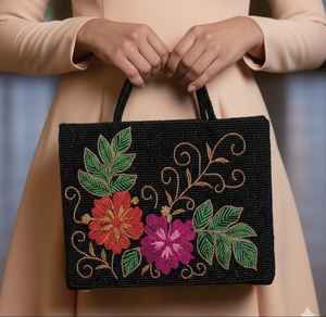 Bolso de Magnolia con cuentas, monedero con cuentas florales, bolso de flores blancas, bolso de hombro de primavera, monederos con cuentas de verano, hecho a mano floral - Product Image 3