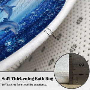 Ensemble de tapis de bain imprimés sur mesure pour salle de bain, tapis antidérapant pour douche, rideau de douche - Product Image 2