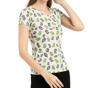 Camiseta de mujer de poliéster y algodón con estampado de logotipo personalizado Camiseta de mujer de alta calidad Camiseta de último diseño - Product Image 2