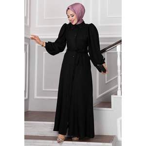 Robe Hijab Détail Perle Noir - Product Image 2