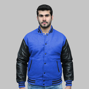 Chaqueta universitaria personalizada para mujer al por mayor, chaqueta de alta calidad con diseño universitario y mangas de piel auténtica, chaqueta con revestimiento a prueba de viento - Product Image 1