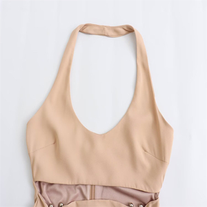 Nuevo Diseño de Moda de lujo para fiesta de cumpleaños, vestido Halter para fiesta de noche para mujer, vestido Halter - Product Image 4