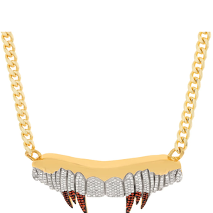 จี้รูปเขี้ยวแวมไพร์สีทองประดับโมอิสซาไนต์ ชุบโรเดียม สำหรับผู้ชาย สไตล์ฮิปฮอป สร้อยคอแฟชั่น - Product Image 1