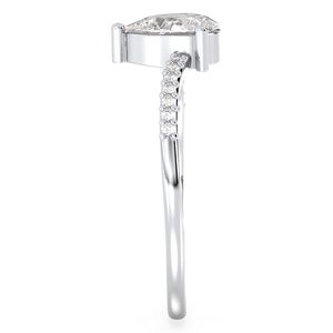 Anillo de Compromiso de Oro Blanco de 14K de Alta Calidad REYES para Mujer, Corte Pera, 0.8 Moissanita, Anillos Solitarios de Joyería Fina - Product Image 5