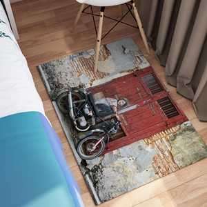 Alfombra de Lana con Estampado de Grafiti de Niño en Bicicleta, Alfombra de Retazos Abstracta con Respaldo de Látex, Alfombra Versátil para Decoración del Hogar, Alfombra Goblen - Product Image 2