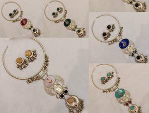 Conjunto de pendientes de collar de novia con cuentas de cobre de lujo Vintage Esmeralda piedra preciosa forma personalizada fiesta boda aniversario regalos - Product Image 6