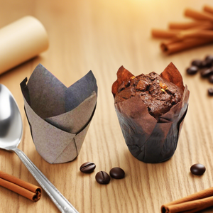 Tasses à tulipes en papier de qualité alimentaire-Conception de pétales évasés allant au four pour les cupcakes et les événements haut de gamme - Product Image 2