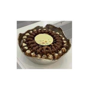 Elegant Handmade Metal Lotus Leaf Design Chocolate Serving Bowl for <b>Kitchen</b> and Dining Ware Heat Resistant - Product Image 2