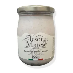 Sauce de cuisson italienne à la truffe blanche de haute qualité fabriquée à la main 500g emballage de pot en verre pour la vente en gros et l'exportation