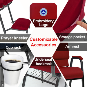 Sillas para Iglesia, Venta al por Mayor, Personalizadas, Usadas, con Logotipo, Bolsillo Trasero, Adecuadas para Auditorios, Salas de Conferencias, Asientos de Teatro - Product Image 4