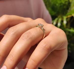 Anillo de Compromiso de Moissanita Personalizado, Oro Blanco de 14k, Claridad 1ct VVS1/VVS2/VS1, Sin Níquel, Sin Plomo, Fabricante de Joyería al por Mayor - Product Image 3
