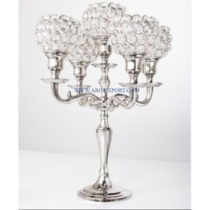 Aluminum Gold Polished Table Ware Classic Large Size <b>Candelabra</b> Hotels and Restaurant Decoration 5 Arms <b>Candelabra</b> From Indian - Product Image 5