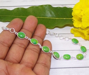 Pulsera de Tenis de Plata de Ley 925 con Jade, Hecha a Mano, para Mujer, con Sello 925, Joyería de Plata Fina, Regalo - Product Image 2
