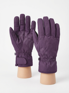 ถุงมือกันความร้อนกันน้ำแบบเต็มนิ้วสำหรับฤดูหนาว พร้อมสายรัดข้อมือปรับได้ พื้นผิวแบบมีเท็กซ์เจอร์สำหรับเล่นสกีกลางแจ้งในหิมะ - Product Image 4