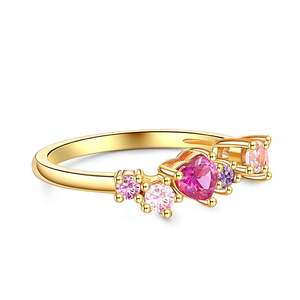แหวนประดับเพทายหลากสี Jeulia Dream Garden เงินสเตอร์ลิงชุบทอง 18K - Product Image 2