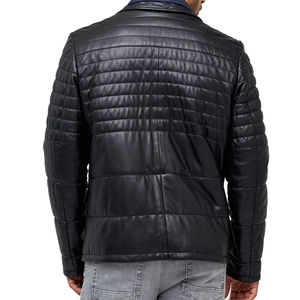 2025 Nueva chaqueta de cuero genuino de moda para hombres Otoño Invierno chaqueta de cuero con cremallera informal para hombres con servicio OEM a la venta - Product Image 2