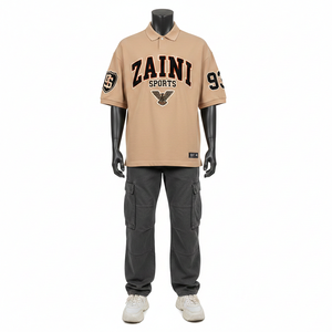 Camiseta Polo Beige para Hombre, Tejido Premium de Algodón y Poliéster Pique, Suave y Transpirable, con Logotipo Bordado Personalizado - Product Image 1