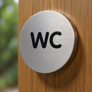 Durable 83mm Brushed Stainless Steel Silver Metallic Pictogram Door Sign for WC <b>Bath</b> & Toilet Supplies - Product Image 3