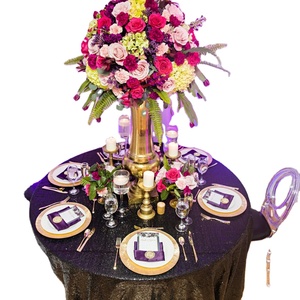 แจกันตั้งพื้นสำหรับตกแต่งงานแต่งงานและกิจกรรมที่มีคุณภาพสูงทองโบราณโลหะตารางด้านบนแจกันสำหรับตกแต่งสวน - Product Image 1