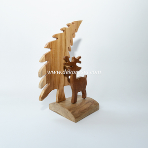 Árbol de Navidad decorativo con ciervos Artesanías de madera hechas a mano para árbol de Navidad Decoración del hogar - Product Image 3