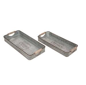 Meilleures ventes de plateau de service rectangulaire galvanisé avec poignée pour la maison et l'hôtel Vaisselle Plateaux de service pour aliments et boissons - Product Image 5