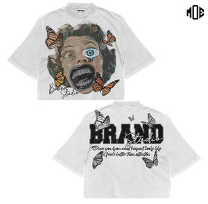 Ropa de calle personalizada para hombres, camisetas de gran tamaño Retro con estampado de cuerpo abstracto DTG estilo Hip Hop, Camiseta 100% de algodón para hombres, ajuste holgado - Product Image 3