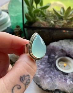 แหวนพลอยพลอยทำด้วยมือทำจากเงินสเตอร์ลิง925ลูกแพร์ดีไซน์โดดเด่นสำหรับงานเลี้ยงของขวัญวันเกิด - Product Image 3