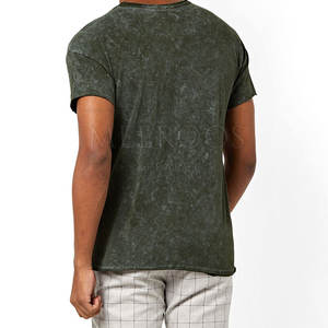 Camisetas de color sólido para hombre, estilo acid wash, para verano, hechas en Pakistán. - Product Image 3