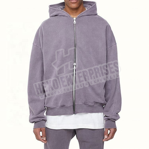 Sweat à capuche zippé surdimensionné 100% coton de haute qualité pour hommes - Product Image 3