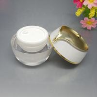 Pots en plastique acrylique ronds de luxe vides de 10G, 15G, 30G, 50G avec couvercles Unalilia HZ-02, 3 couleurs, pour emballage de crème cosmétique et soins personnels