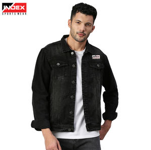 แจ็กเก็ตยีนส์แบบลำลองรุ่นเฮฟวี่เวตเสื้อแจ็คเก็ตยีนส์คอปกซักวินเทจออกแบบโลโก้ได้ตามต้องการ - Product Image 1