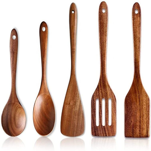 Cuchara de Madera Decorativa Ecológica de Primera Calidad a Bajo Precio, Acabado Marrón, Hecha a Mano, para Servir en Fiestas y Cenas, Decoración de Cocina, Saniya - Product Image 1