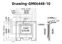 Pantalla PMOLED Blanca de 0.66 Pulgadas, 64x48, Controlador SSD1306, Interfaz I2C, Conector de 4 Pines, Módulo Monocromático