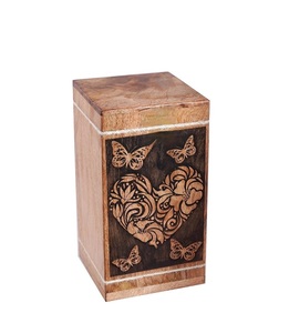 Handcrafted Heart Floral <b>Wooden</b> <b>Urns</b> <b>for</b> Human <b>Ashes</b> Adult Large - Butterfly Cremation <b>Urn</b> <b>for</b> <b>Ashes</b>(250 LB - Hardwood Flower) - Product Image 2