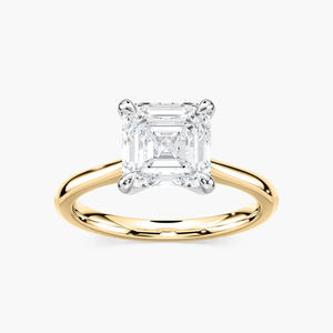 Anillo de Diamante Cultivado en Laboratorio con Corte Asscher de 2.00ct, Oro Sólido de 14K, Diseño Solitario Elegante - Product Image 4
