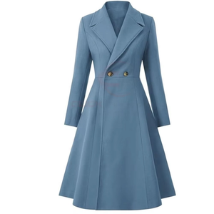 Abrigos Largos de Lana para Mujer, Estilo Nuevo, Otoño Invierno, Personalizados, Gruesos, Cálidos, Cruzados, Casuales - Product Image 2